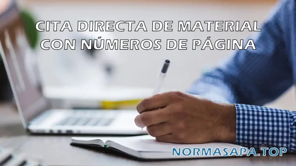 Cita directa de material con números de página Normas APA